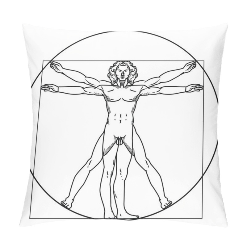 Personality  Vector Illustration Of Vitruvian Man Pillow Covers