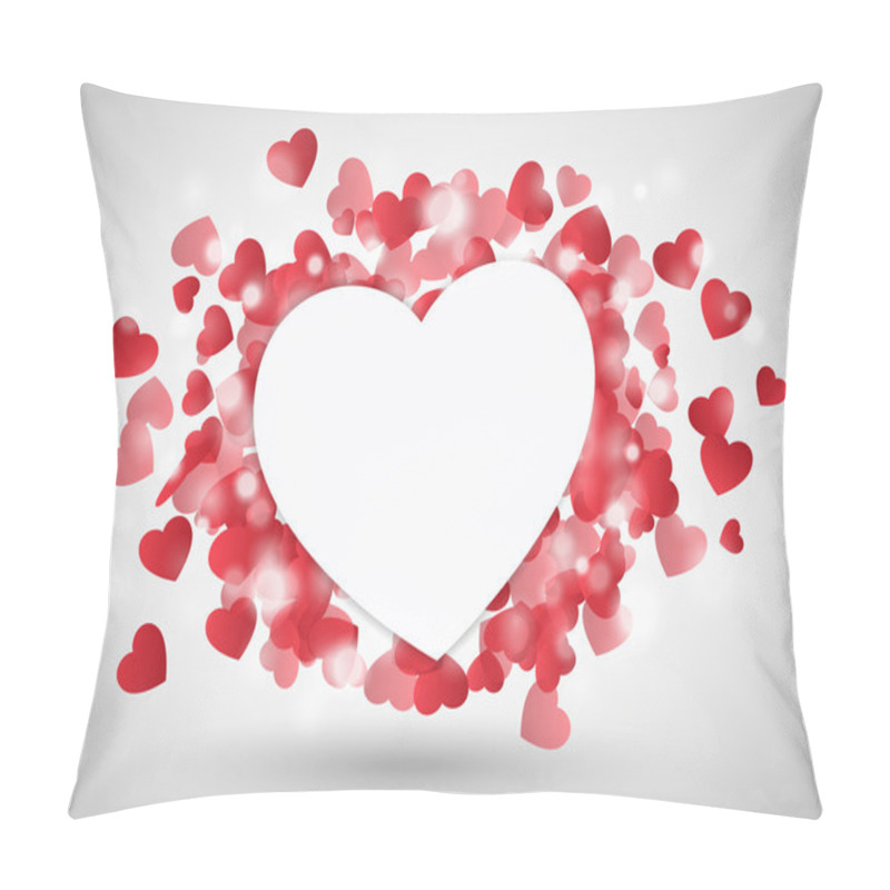 Personality  Valentine Heart As Paper In Front Of Red Little Hearts Pillow Covers