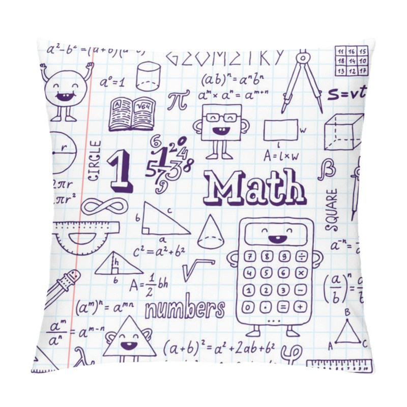 Personality  Mathematics. Hand Drawn Pillow Covers