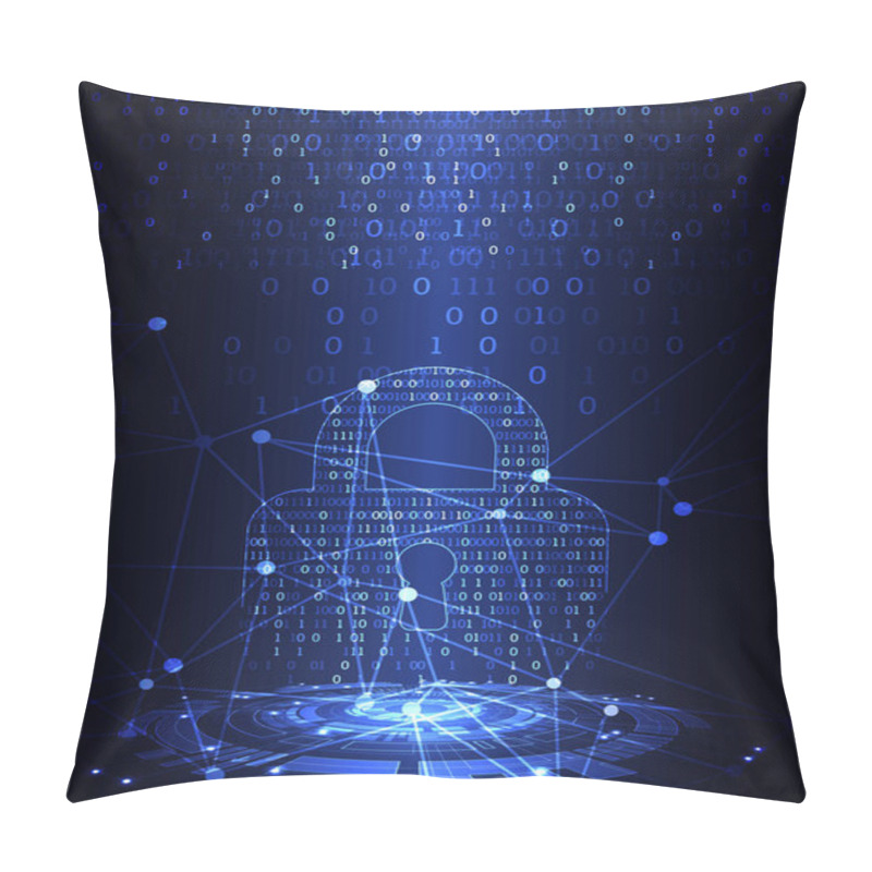 Personality  Protection Concept. Protect Mechanism, System Privacy. Vector Illustration Pillow Covers