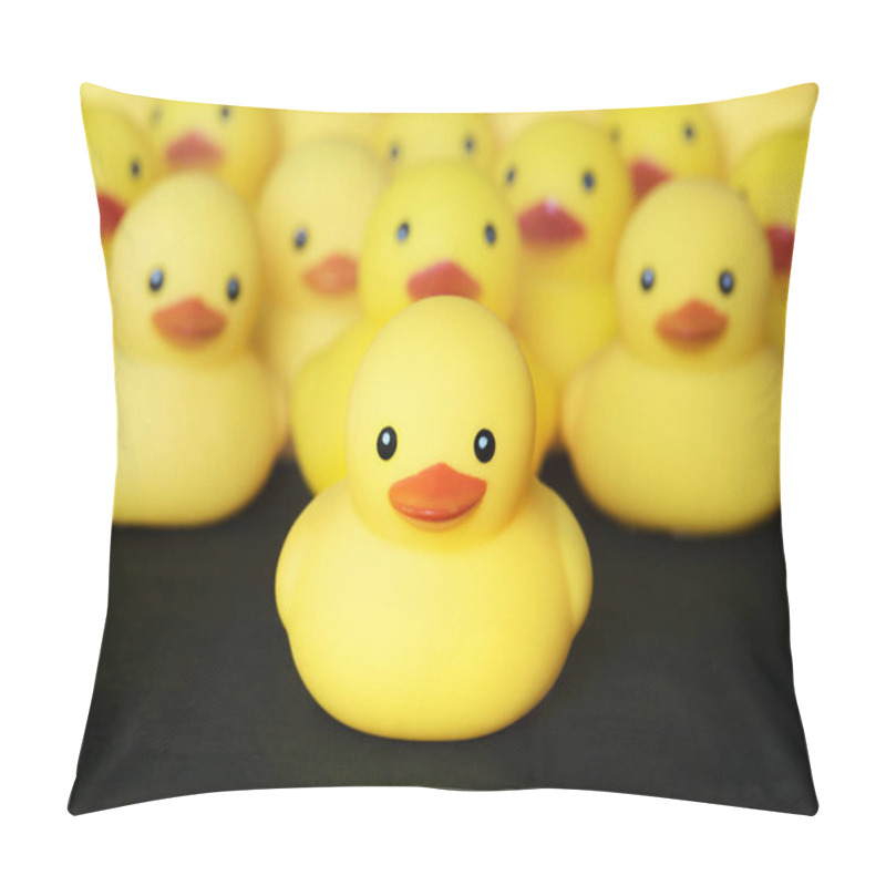 Personality  Closeup Of Rubber Duckies Pillow Covers