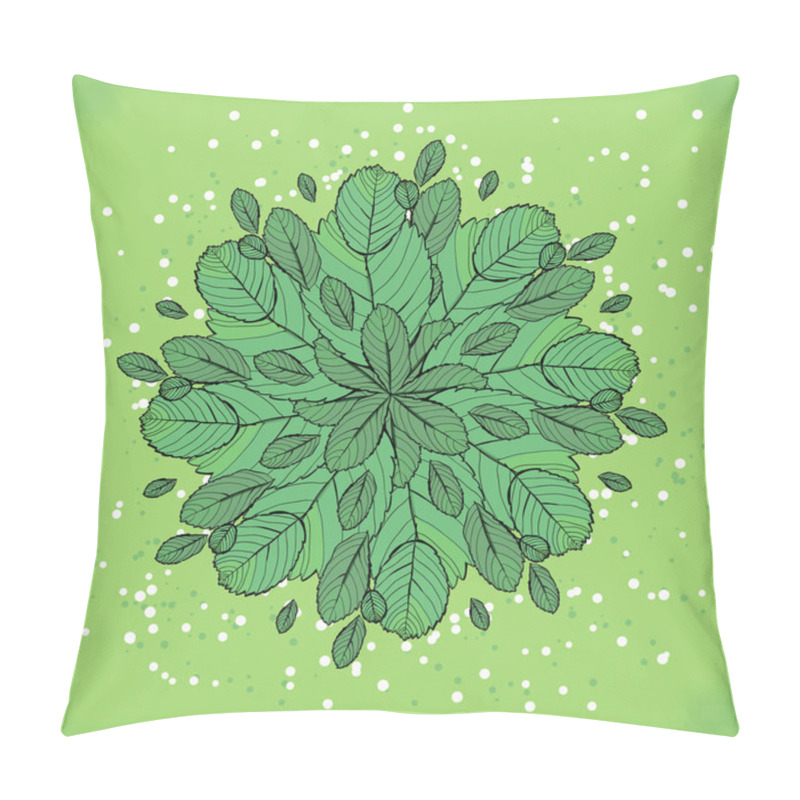 Personality  Symmetrical Geometric Circular Pattern Composition Of Plants. Pillow Covers