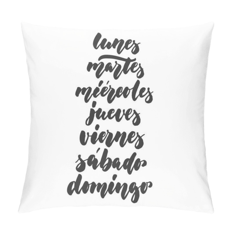 Personality  Set Of Days Of The Week From Monday To Sunday On Spanish. Pillow Covers