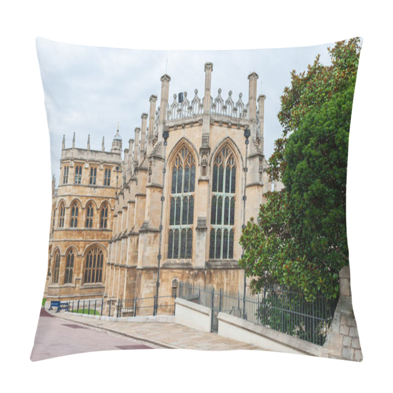 Personality  The Queen's Free Chapel Of The College Of St. George At Windsor Castle In Royal Residence At Windsor In Berkshire, England. UK. It Has Been The Scene Of Many Royal Services, Weddings And Burials. Pillow Covers