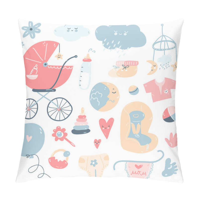 Personality  Newborn Infant Themed Cute Doodle Set. Baby Care, Feeding, Cloth Pillow Covers