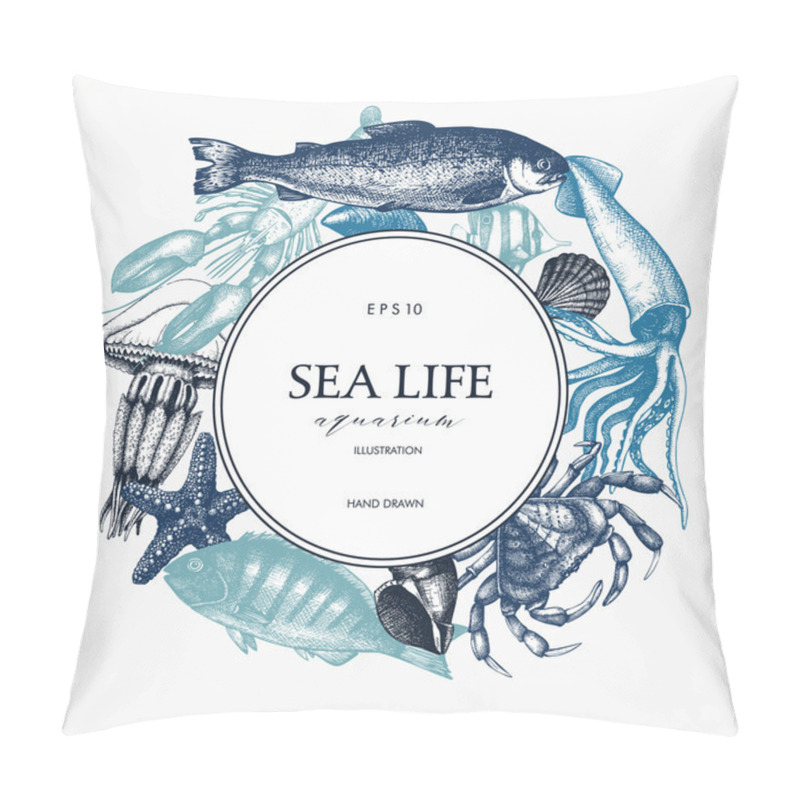 Personality  Card Design With Sea Life Pillow Covers