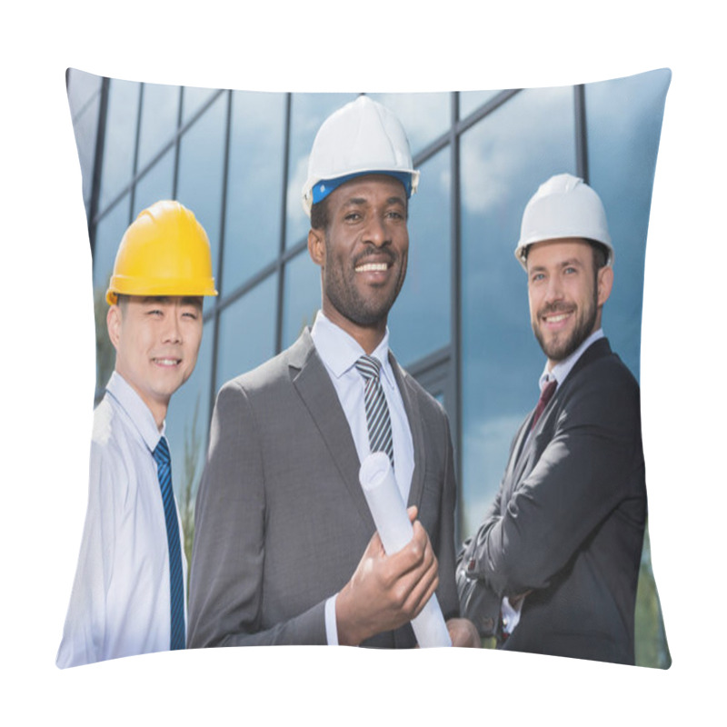 Personality  Professional Architects In Hard Hats Pillow Covers