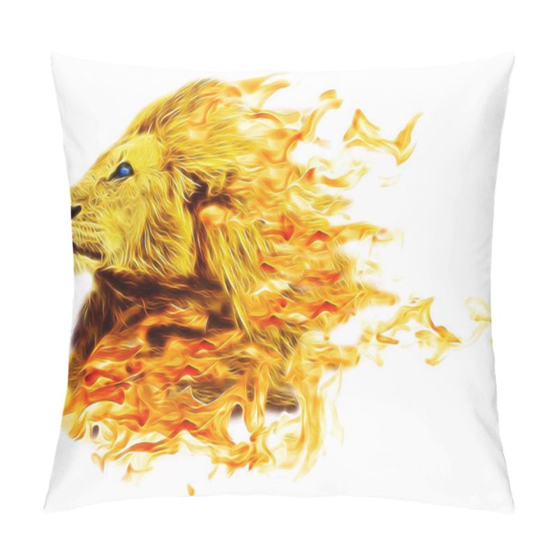 Personality  Fractal Digital Fantasy Art Of A Lion Pillow Covers