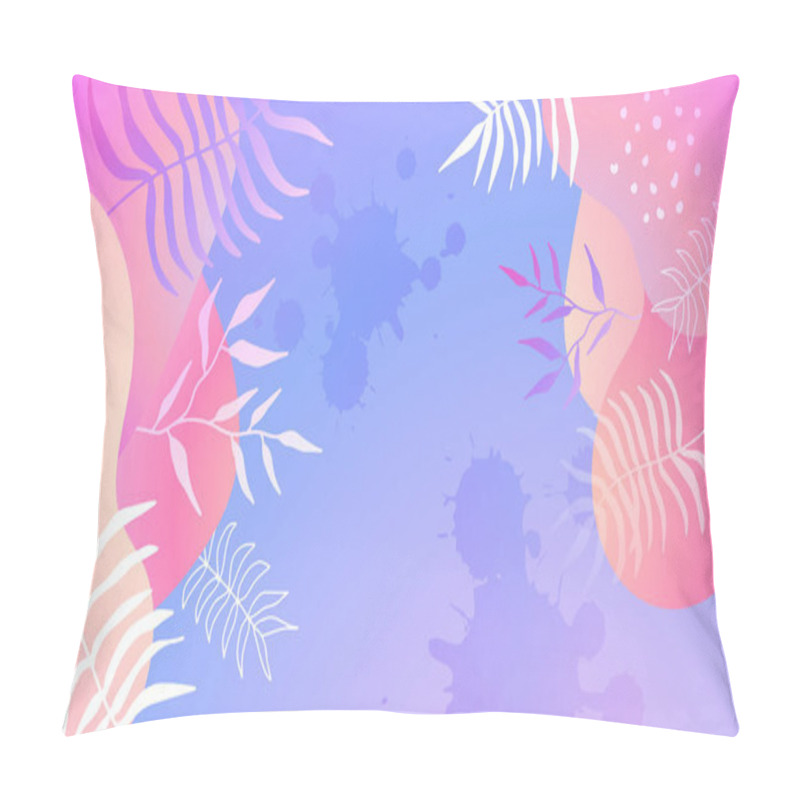 Personality  Colorful Trendy Abstract Organic Floral Minimalist Art Design Background With Gradient Vivid Vibrant Color. Pink, Pastel Color, Blue, Soft Color Floral Background. Beauty Fashion Banners Design. Pillow Covers