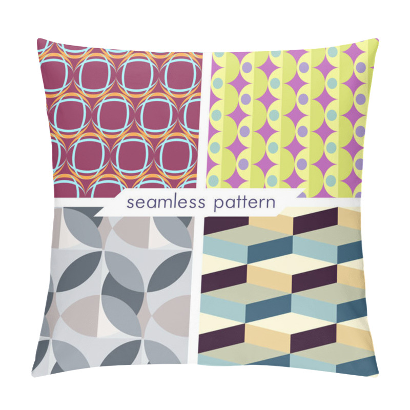 Personality  Set Of Four Vector Seamless Geometrical Patterns_11 Pillow Covers