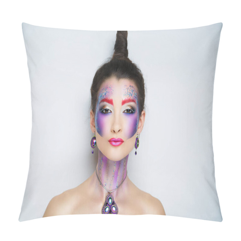 Personality  Girl Unicorn Make Up Pillow Covers