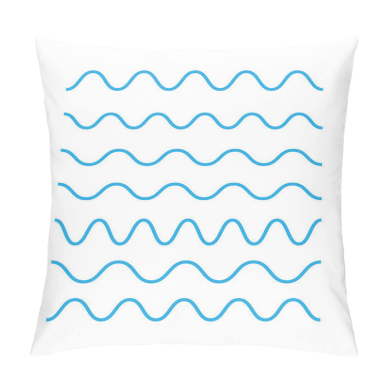 Personality  Waves Outline Icon, Modern Minimal Flat Design. Wave Thin Line S Pillow Covers