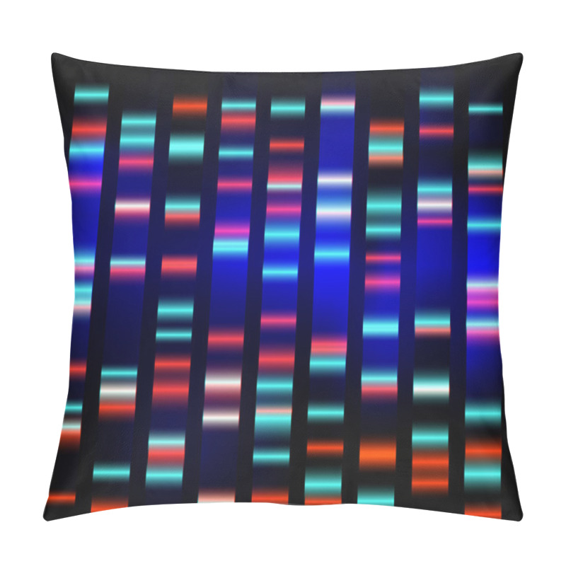 Personality  Colourful Medical Dna Results With Black Background Pillow Covers