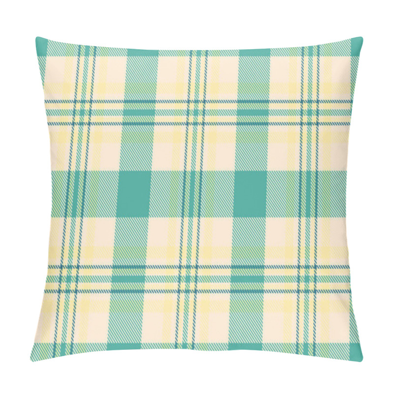 Personality  Stylish Pastel Plaid Pattern In Teal And Cream. Perfect For Textile Design, Apparel, Website Backgrounds, Or Crafting Projects. This Seamless Texture Offers A Fresh, Modern Feel. Pillow Covers