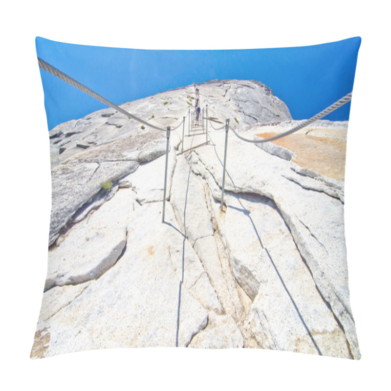 Personality  The Cables Hike At Half Dome At Yosemite National Park Pillow Covers