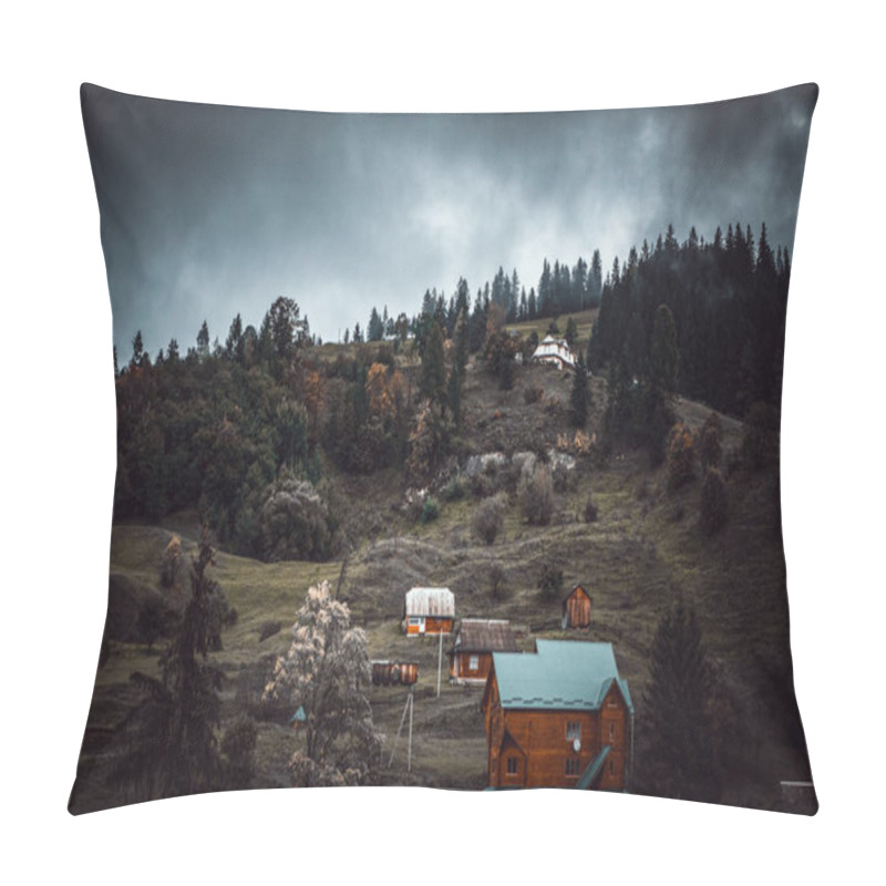 Personality  Beautiful Carpathian Mountains In Autumn Season.Travel Destination For Active Tourism In Europe.Instagram Vintage Film Filter Pillow Covers