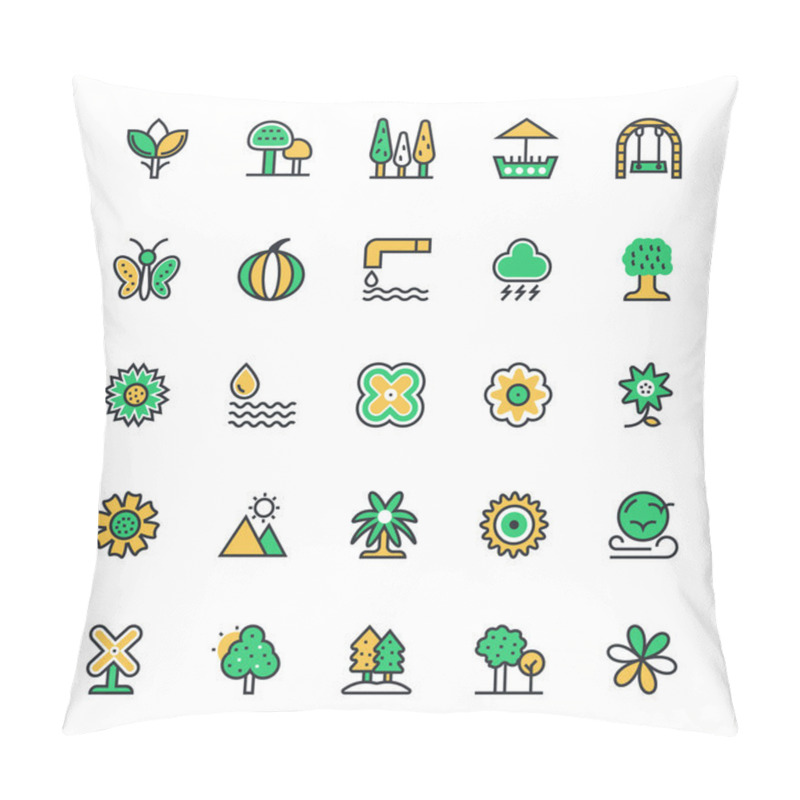 Personality  Nature, Park Vector Icons 3 Pillow Covers