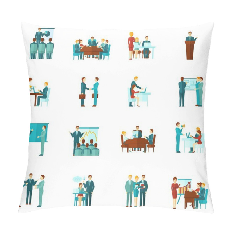 Personality  Business Training Flat Icons Pillow Covers