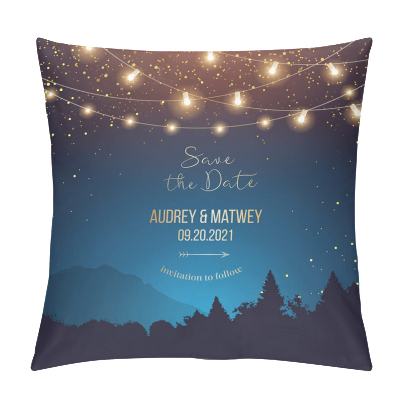 Personality  Magic Night Wedding Lights Vector Design Invitation Pillow Covers