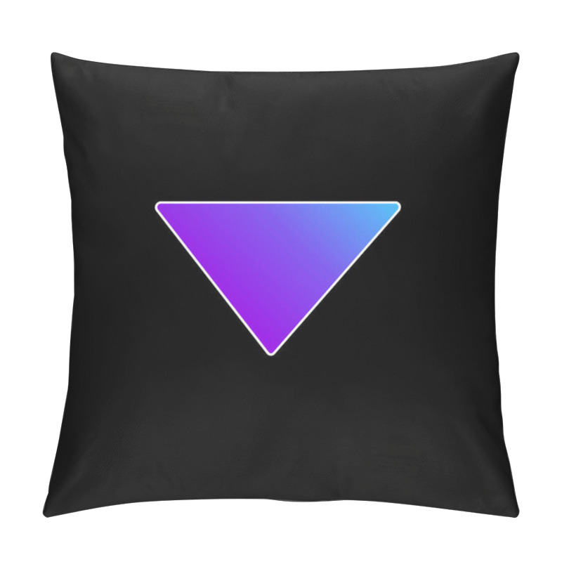 Personality  Arrow Down Filled Triangle Blue Gradient Vector Icon Pillow Covers