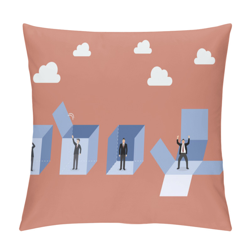 Personality  Businessman Is Getting Out Of The Box Pillow Covers