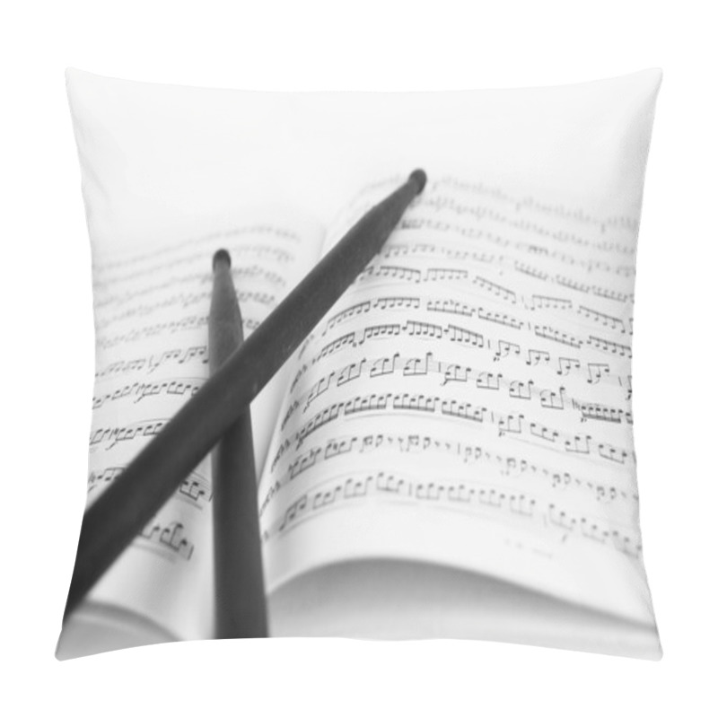 Personality  Drum Sticks On The Music Sheet Pillow Covers