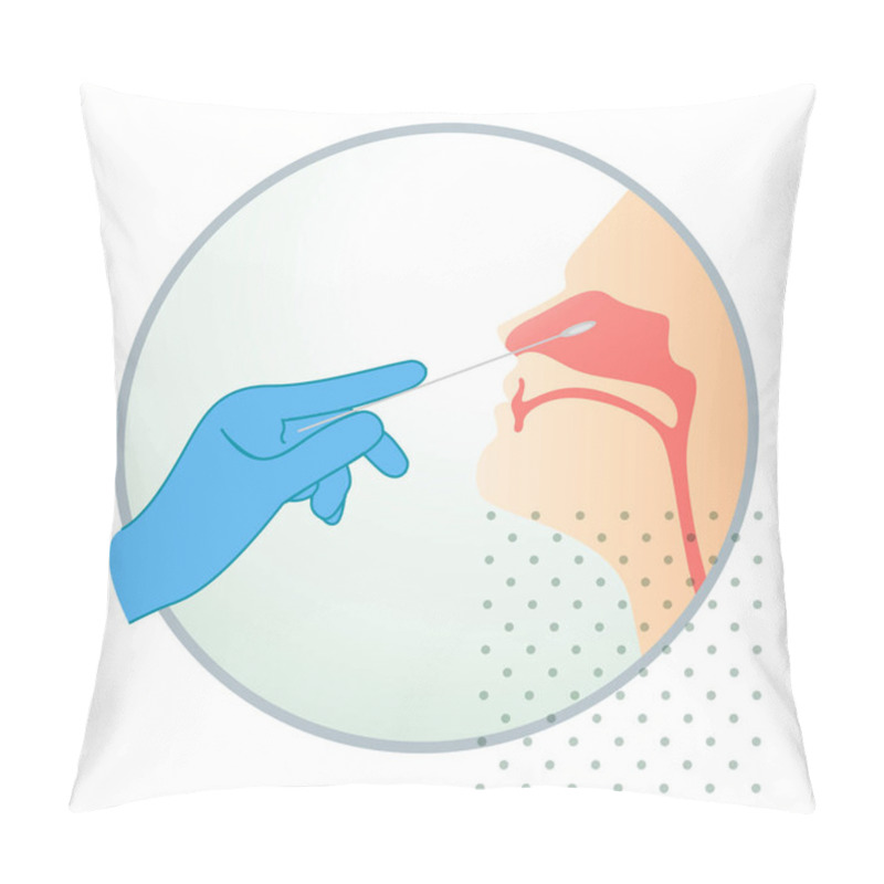 Personality  Nasal Swab - PCR Testing - Icon As Eps 10 File. Pillow Covers