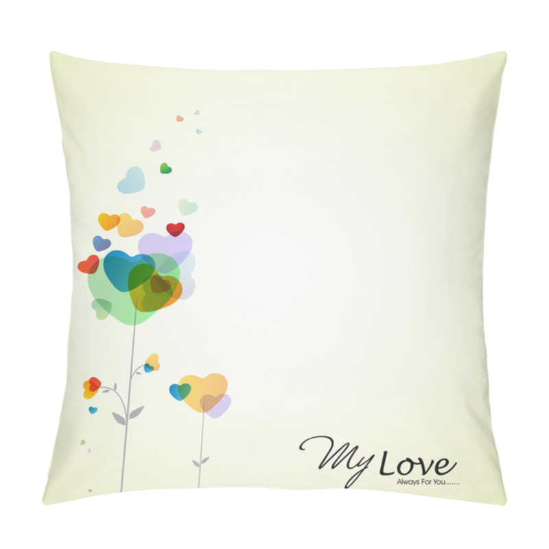 Personality  Beautiful Transparent Heart Tree Illustration. EPS10, Vector Ill Pillow Covers