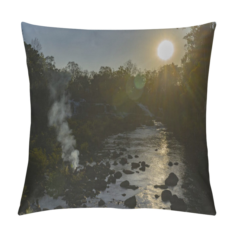 Personality  Sunset Fire On The River Background Pillow Covers