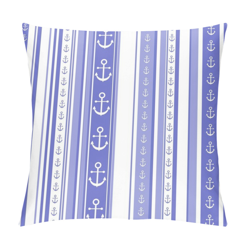 Personality  Seamless Striped Pattern With Anchor Motif Pillow Covers