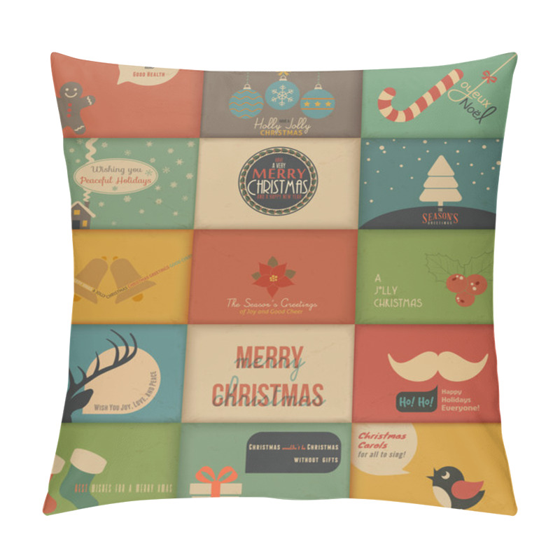 Personality  Collection Of Retro Holidays Cards Pillow Covers