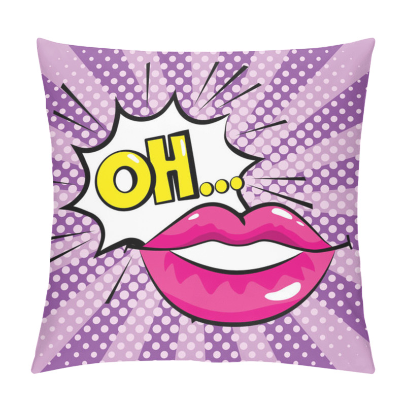 Personality  Mouth And Star With Oh Pop Art Message Pillow Covers