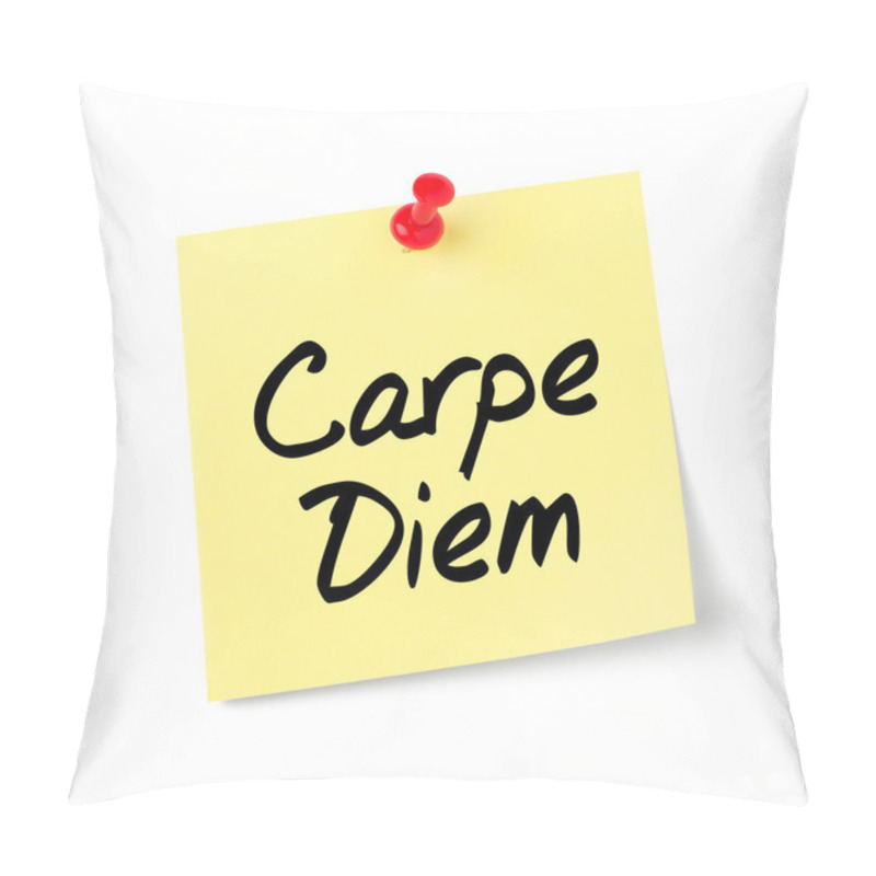 Personality  Yellow Paper Note With Text Carpe Diem Pillow Covers