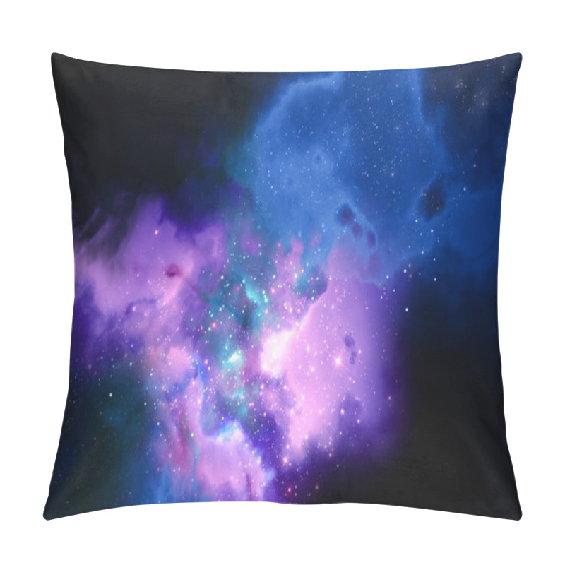 Personality  Deep Space Nebula And Galaxy Background 3d Illustration. Pillow Covers