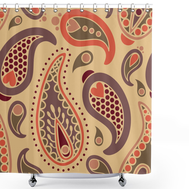 Personality  Paisley Seamless Pattern Shower Curtains