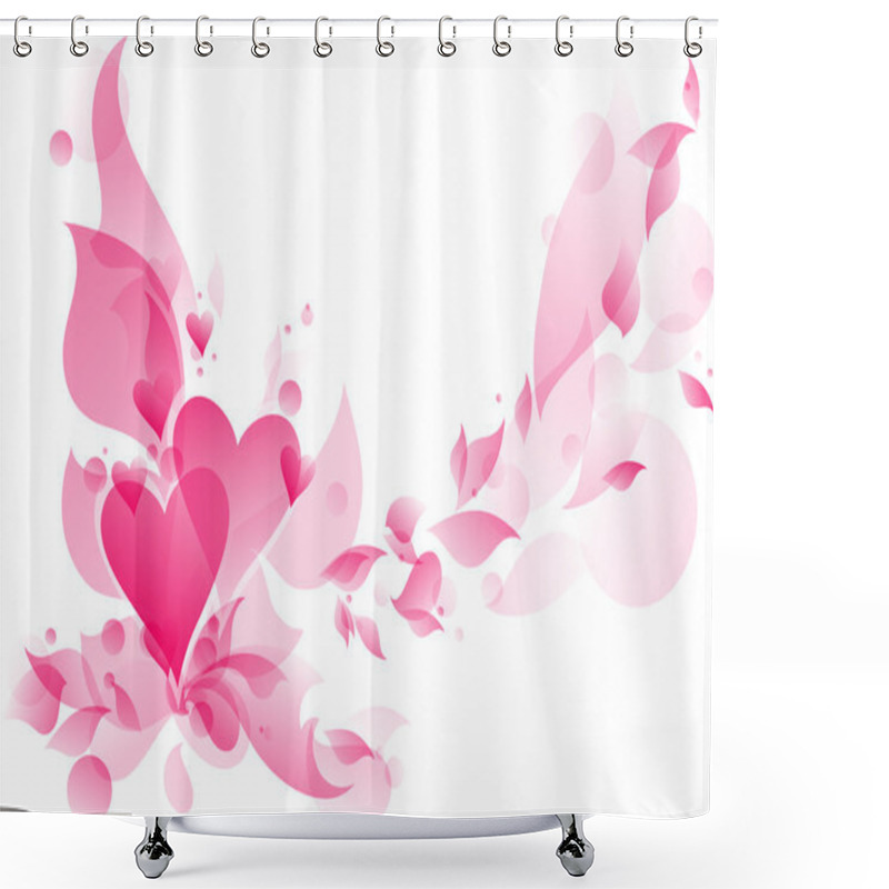 Personality  Abstract Floral Heart Shower Curtains