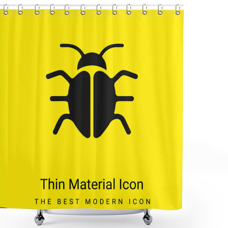 Personality  Big Bug Minimal Bright Yellow Material Icon Shower Curtains