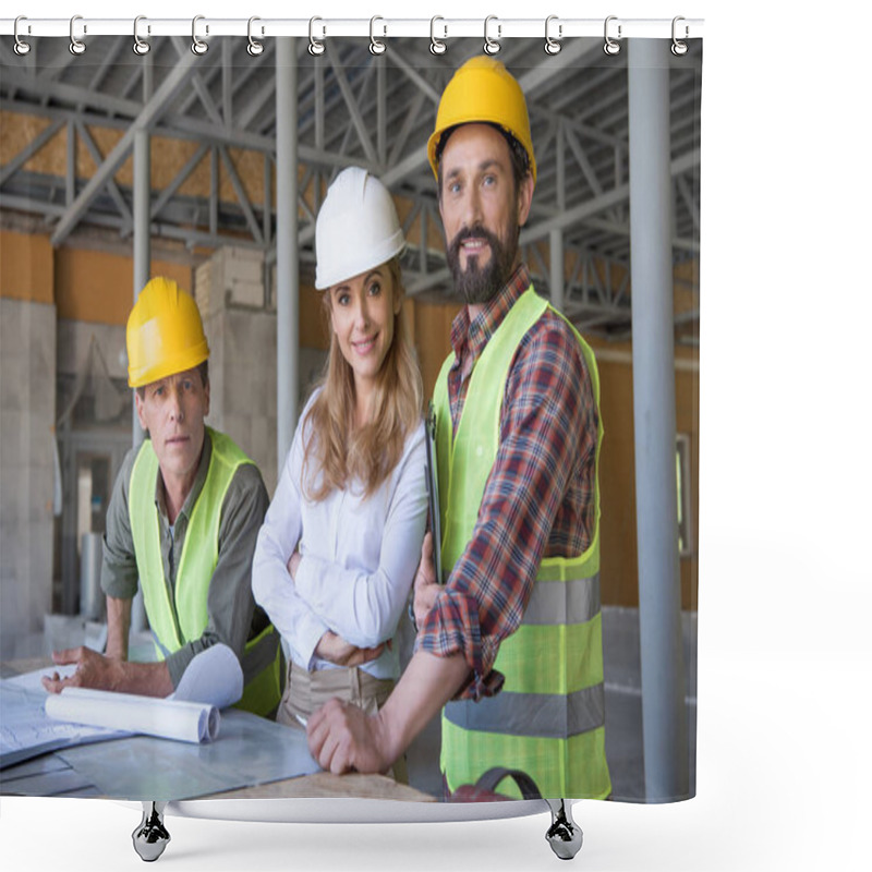 Personality  Middle Aged Constructors And Contractor Shower Curtains