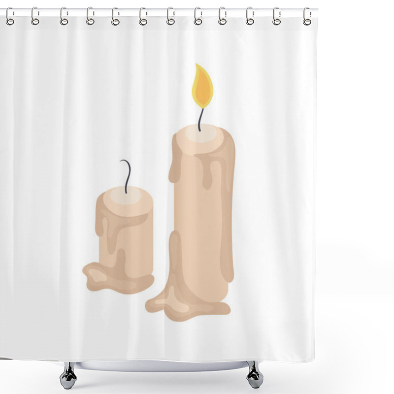 Personality  Candles Isometric Illustration Shower Curtains