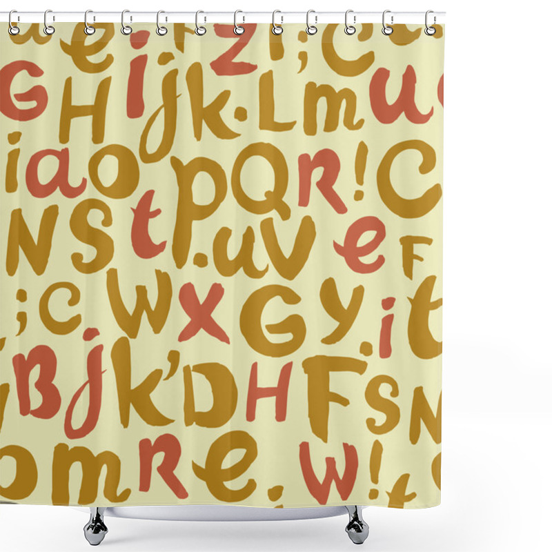 Personality  Seamless Yellow Typographic Texture Shower Curtains