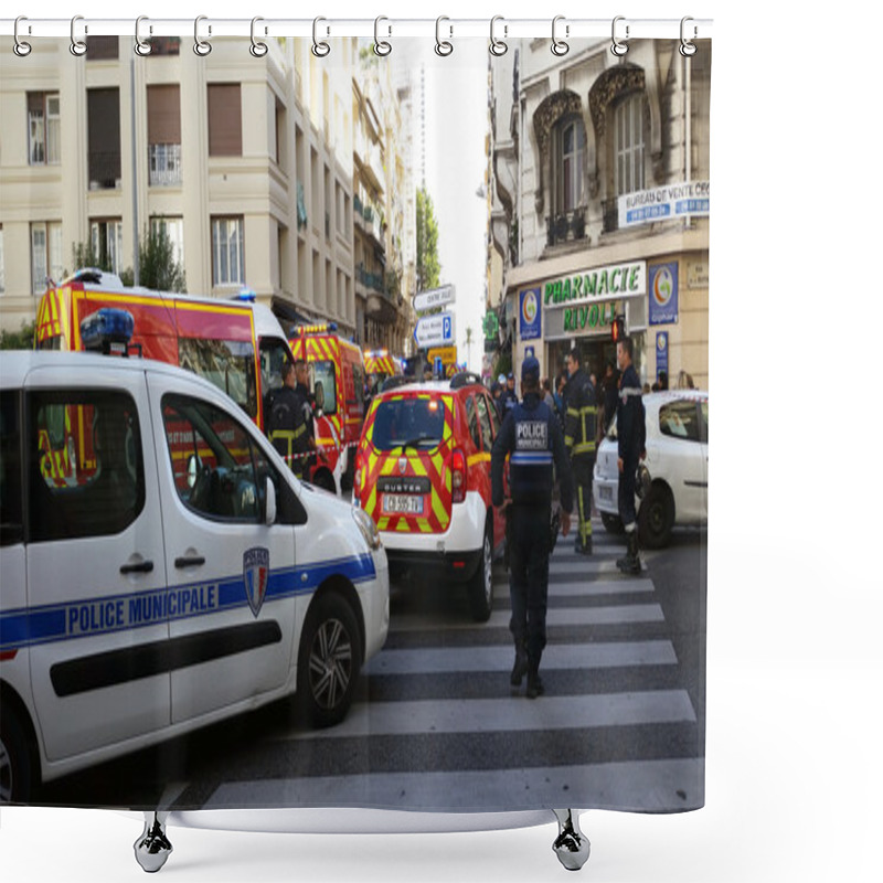 Personality  French Police Cars And Firefighters Trucks Shower Curtains