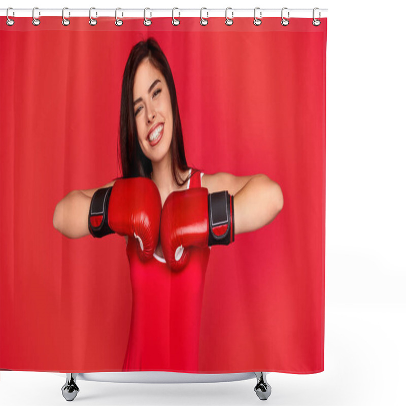 Personality  Happy Boxer Ready To Fight Shower Curtains