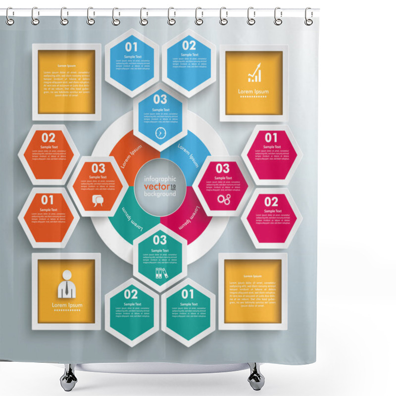 Personality  Hexagons Infographic Design Shower Curtains