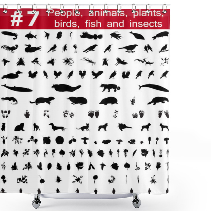 Personality  Vector Silhouettes Set. Set # 8 Shower Curtains