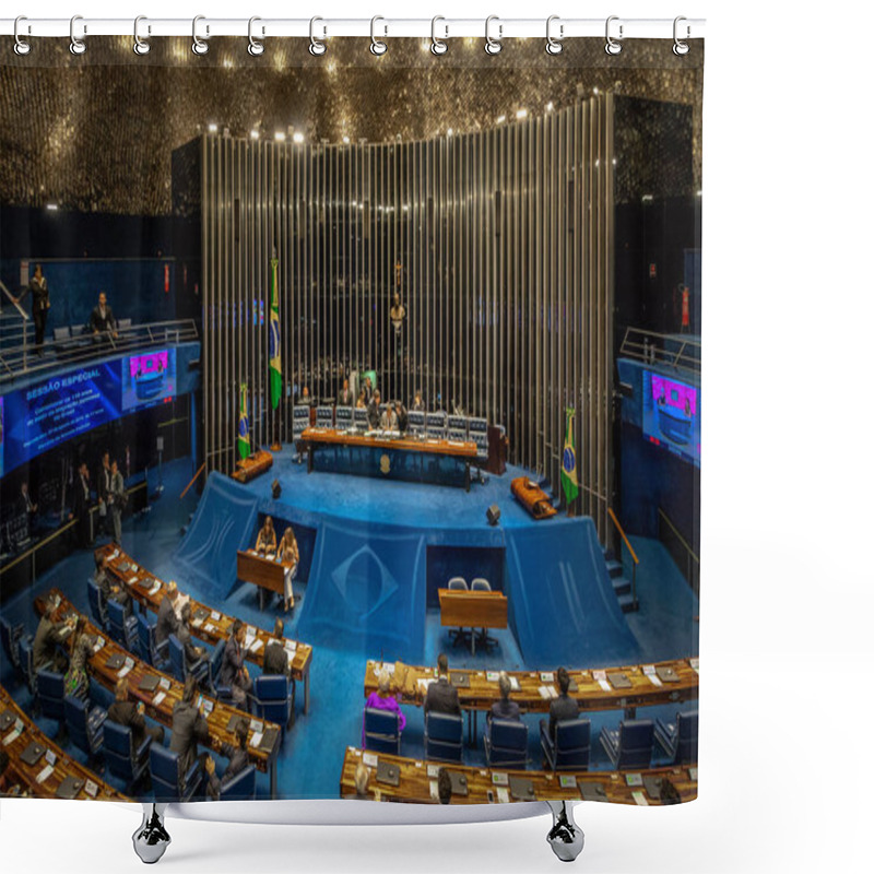 Personality  Brasilia, Brasil - Aug 27, 2018: Federal Senate Plenary Chamber At Brazilian National Congress - Brasilia, Distrito Federal, Brazil Shower Curtains