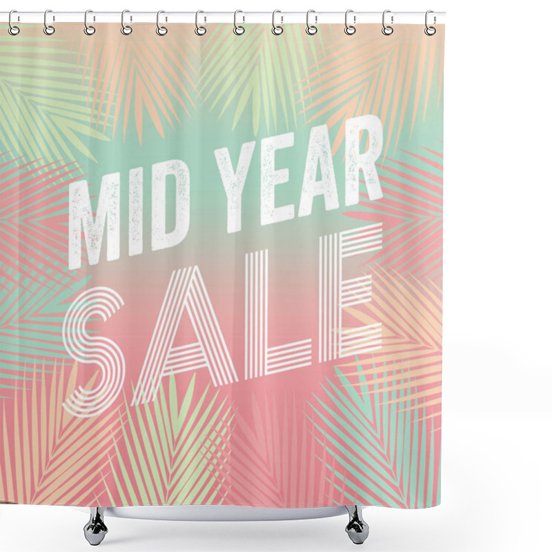 Personality  Mid Year Sale Tropical Paradise, Beach, Background With Palm Leaves. Shower Curtains