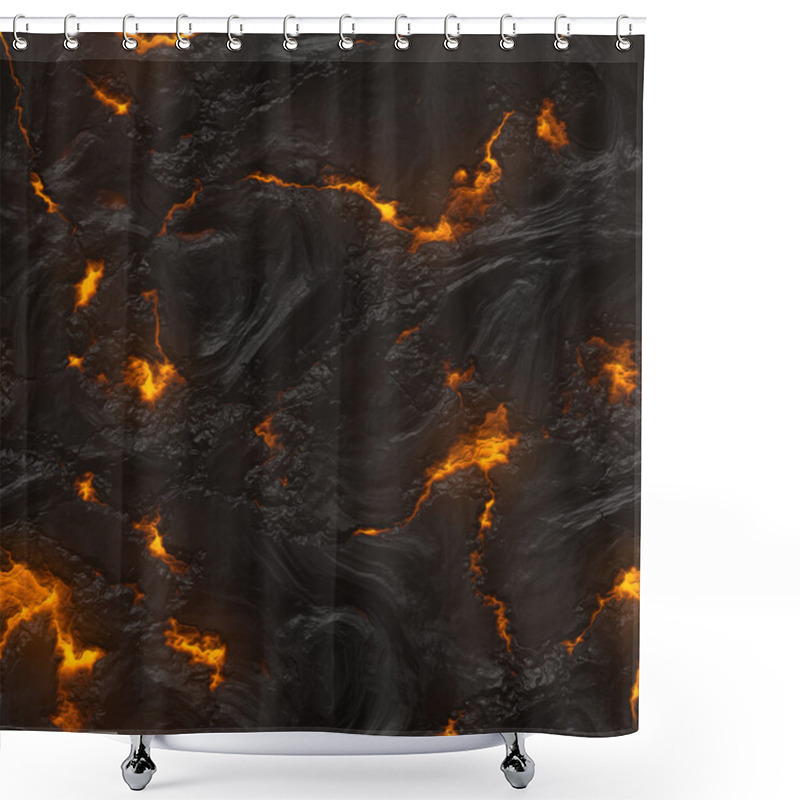 Personality  Seamless Lava Or Fire Texture Shower Curtains