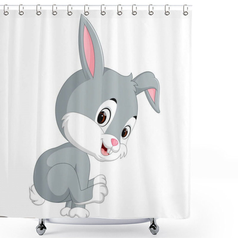 Personality  Cute Baby Rabbit Cartoon Shower Curtains