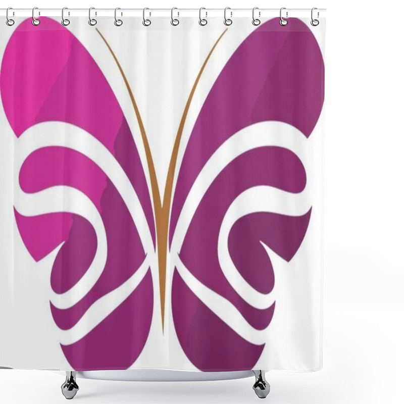 Personality  Beautiful Butterfly Vector Logo Shower Curtains