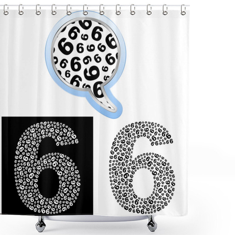 Personality  Six. Number Signs. Shower Curtains